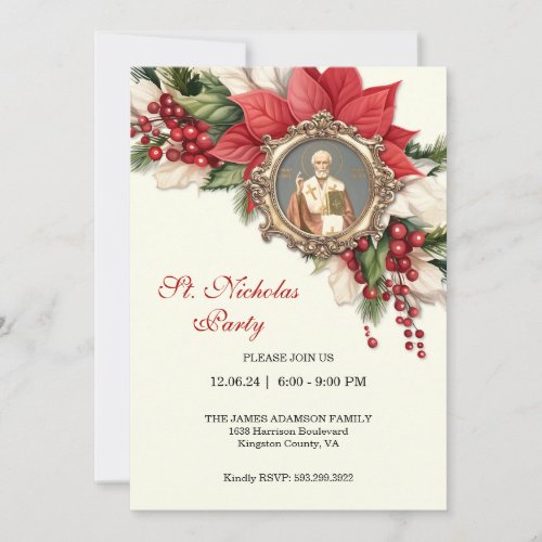 Christmas St Nicholas Feast Day Party Invitations