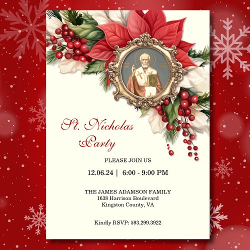 Christmas St Nicholas Feast Day Party Invitations