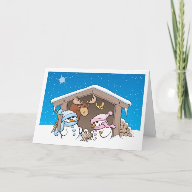 Christmas stable scene holiday card (Front)