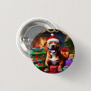 Christmas Staffordshire Bull Terrier, Button