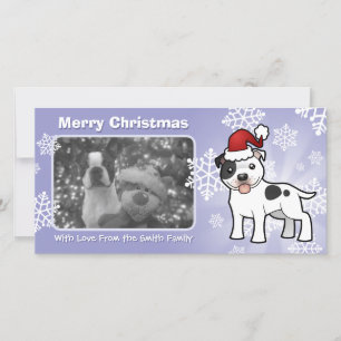 Christmas Staffordshire Bull Terrier Holiday Card