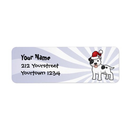 Christmas Staffordshire Bull Terrier Label