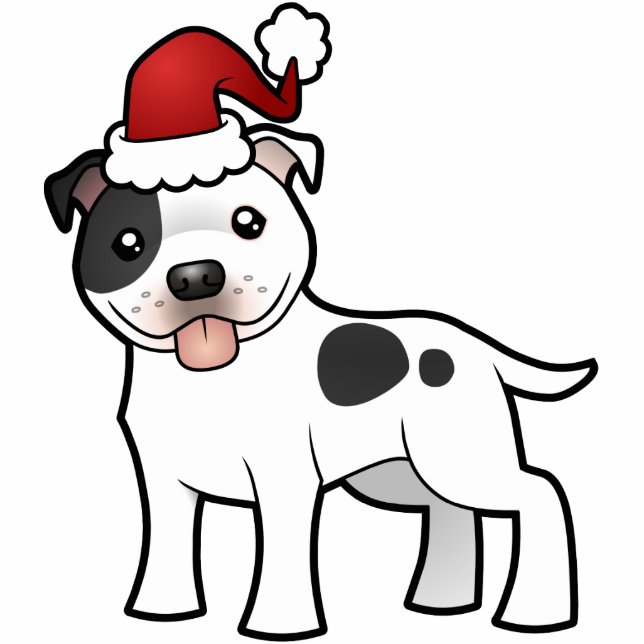 Christmas Staffordshire Bull Terrier Ornament (Front)