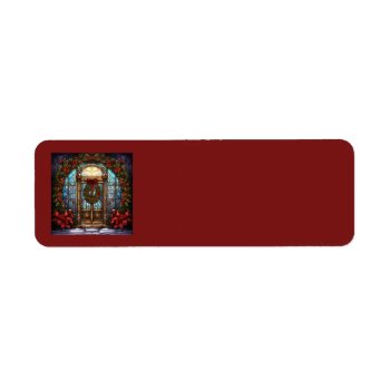 Christmas Stained Glass Address Labels by ChristmasTimeByDarla at Zazzle