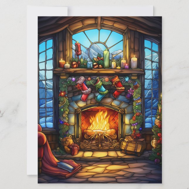 Christmas Stained Glass Card (Front)