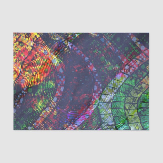 Christmas Stained Glass Design Tissue paper (Front)