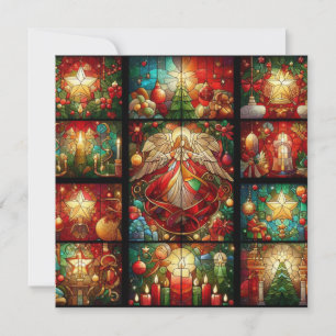 Christmas Stained Glass Greeting Card