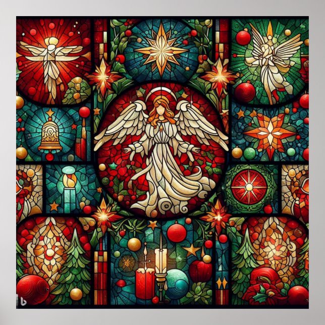 Christmas Stained Glass Poster (Front)