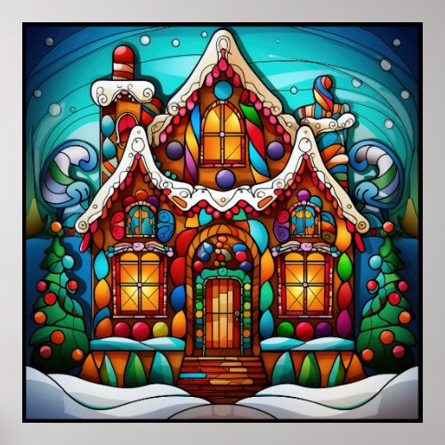 Christmas Stained Glass Poster