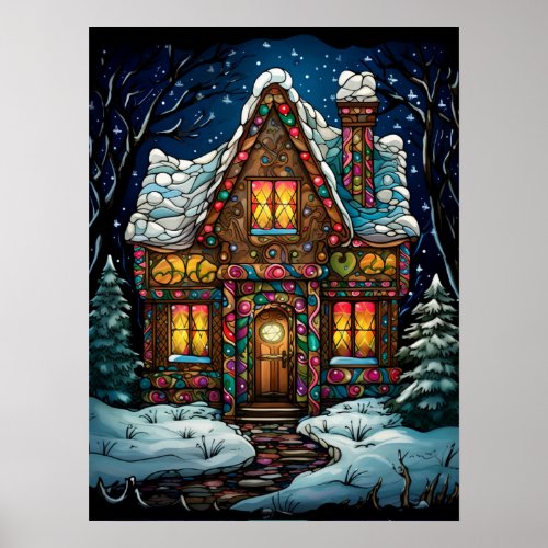 Christmas Stained Glass Poster