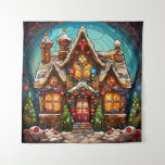 Christmas Stained Glass Tapestry at Zazzle