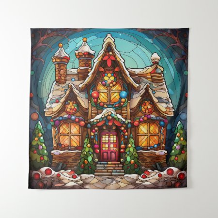 Christmas Stained Glass Tapestry