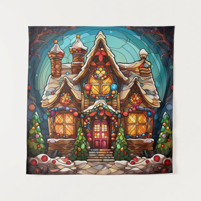 Christmas Stained Glass Tapestry (Front)