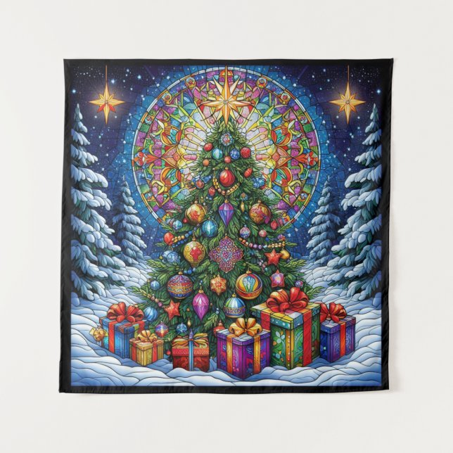 Christmas Stained Glass Tapestry (Front)
