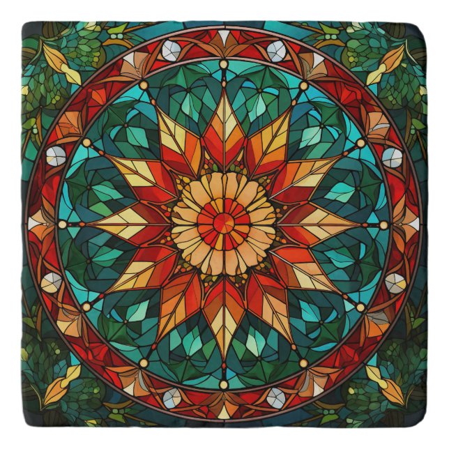 Christmas Stained Glass Trivet (Front)