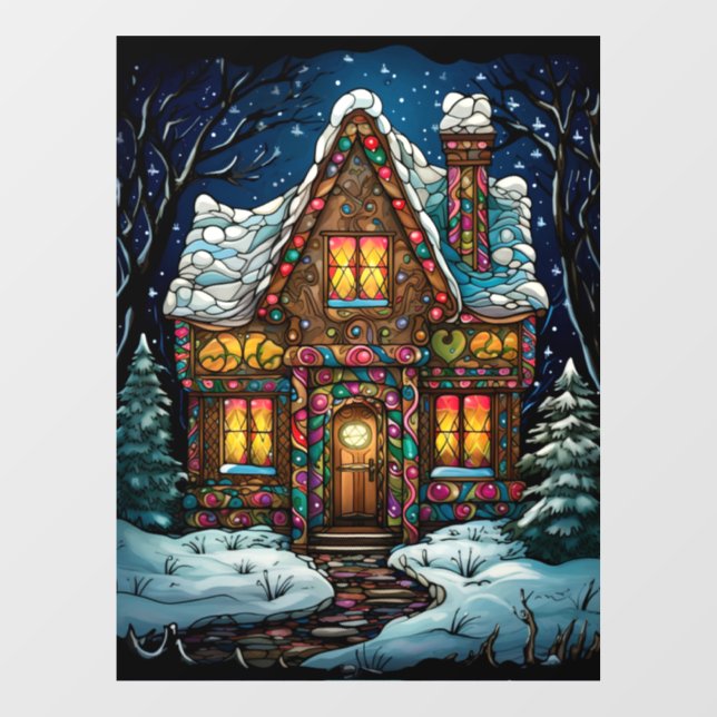 Christmas Stained Glass Window Cling (Sheet)