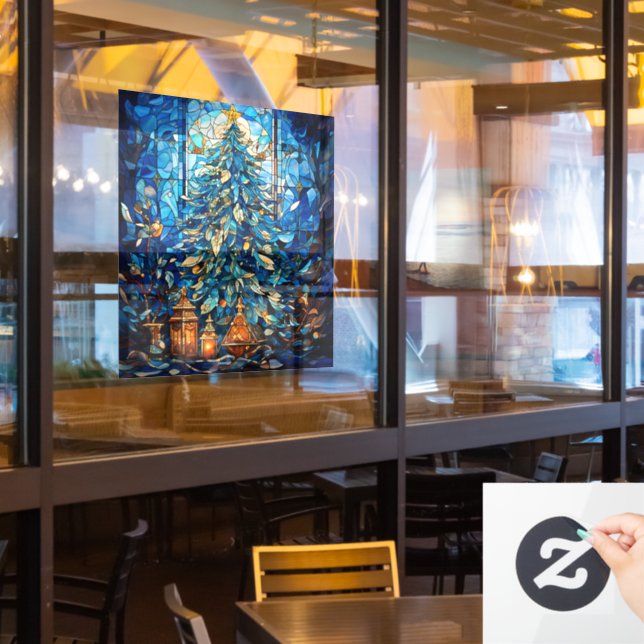 Christmas Stained Glass Window Cling (Restaurant Window)