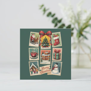 Christmas Stamp Holiday Postage Stamps Retro Santa
