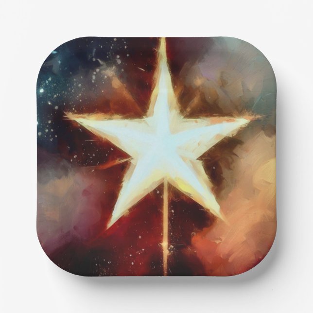 Christmas Star 1 Paper Plates (Front)