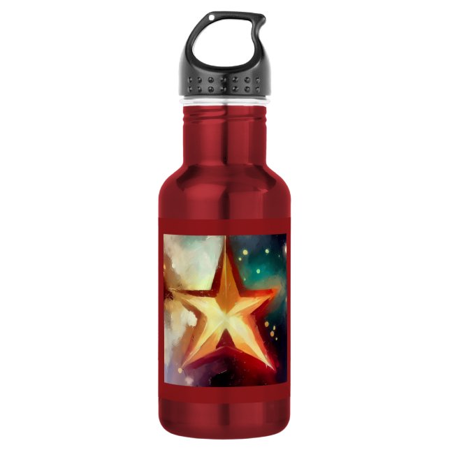 Christmas Star 3 Stainless Steel Water Bottle (Front)