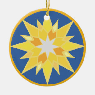 Christmas Star and Jesus Ceramic Ornament