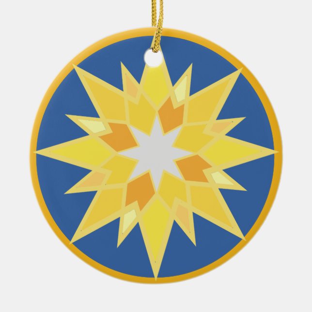 Christmas Star and Jesus  Ceramic Ornament (Front)