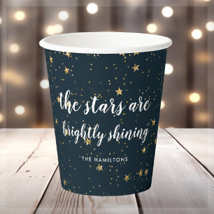 Christmas Star   Brightly Shining  Paper Cups