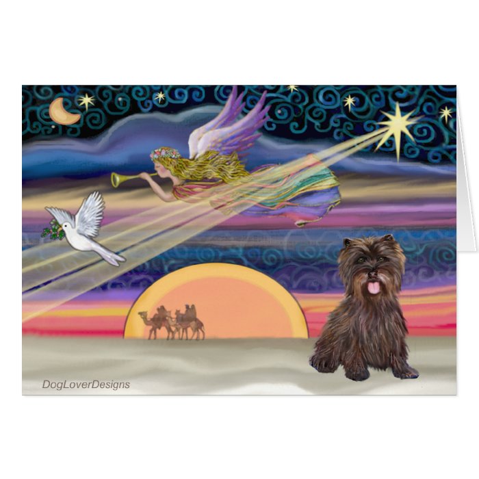 Christmas Star   Cairn Terrier (brindle) Greeting Card