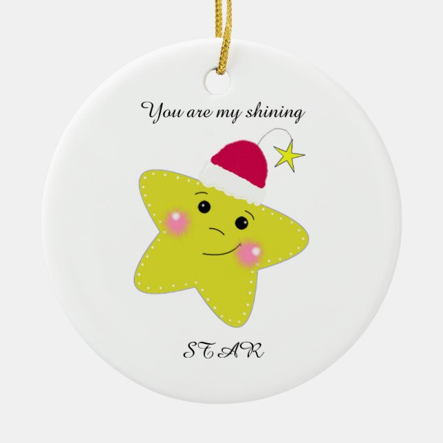 Christmas Star Ceramic Ornament (Front)