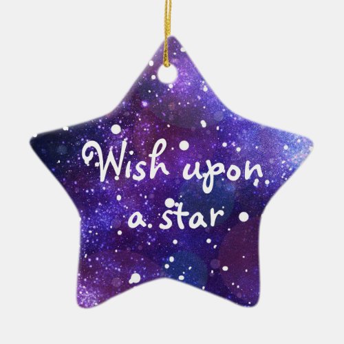 Christmas star ceramic ornament wish upon a star w