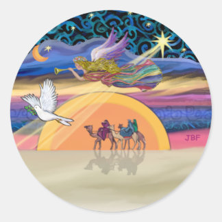 Christmas Star Classic Round Sticker