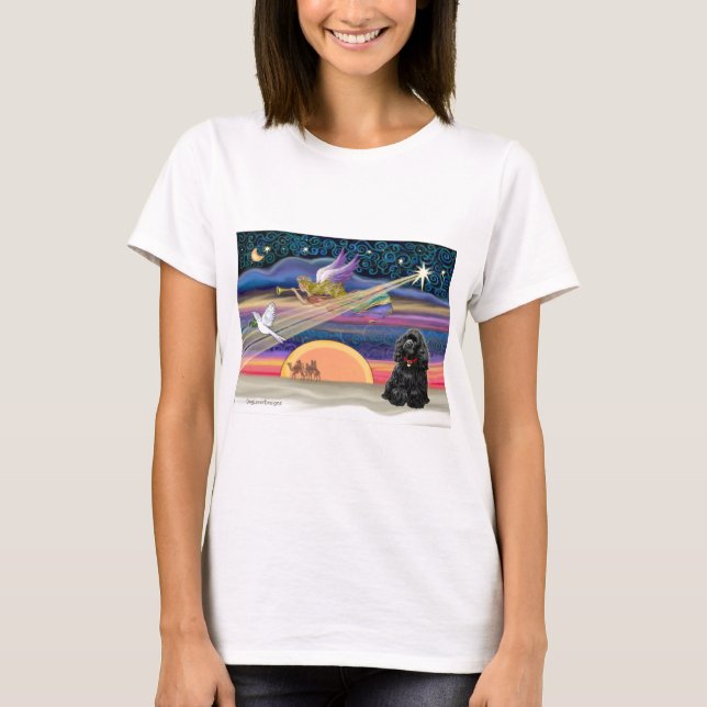 Christmas Star - Cocker Spaniel (black) T-Shirt (Front)