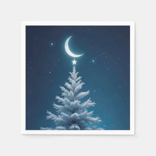 Christmas Star Dangling From a Crescent Moon Napkins