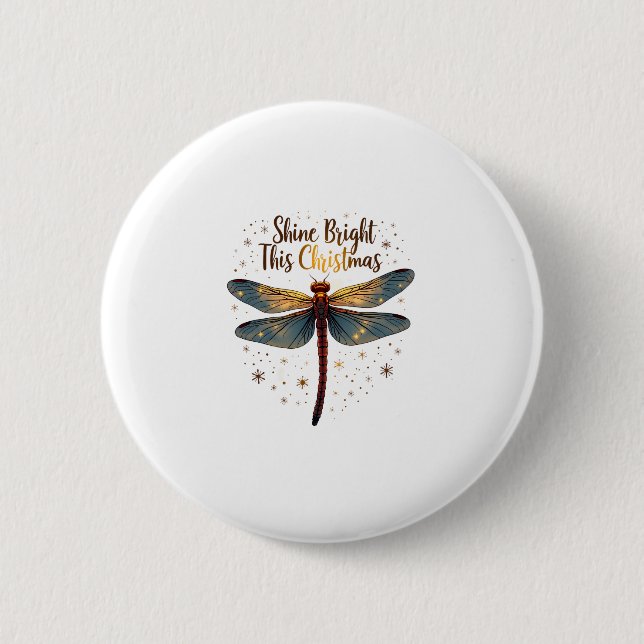 Christmas Star Dragonfly Button (Front)