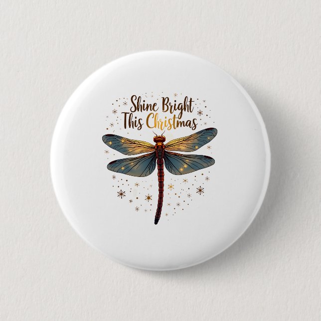 Christmas Star Dragonfly Button (Front)