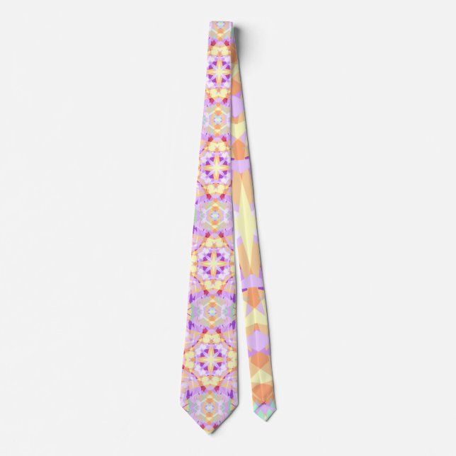 Christmas Star Festive Purple Golden Yellow Neck Tie (Front)