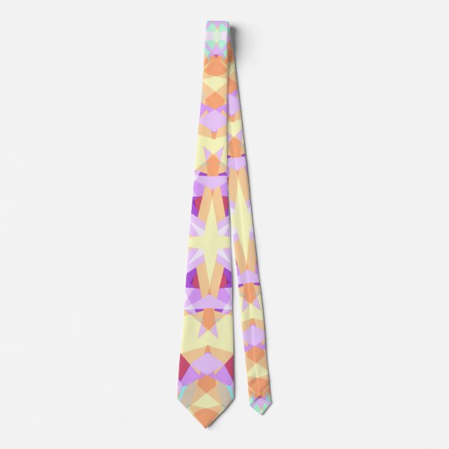 Christmas Star Festive Purple Golden Yellow Neck Tie (Front)