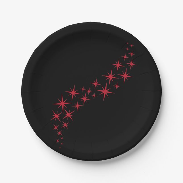 Christmas Star Flourish Paper Plates (Front)