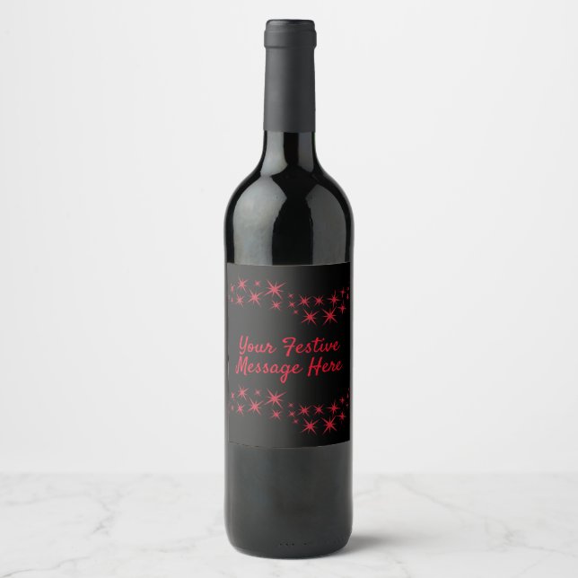 Christmas Star Flourish Wine Label (Front)