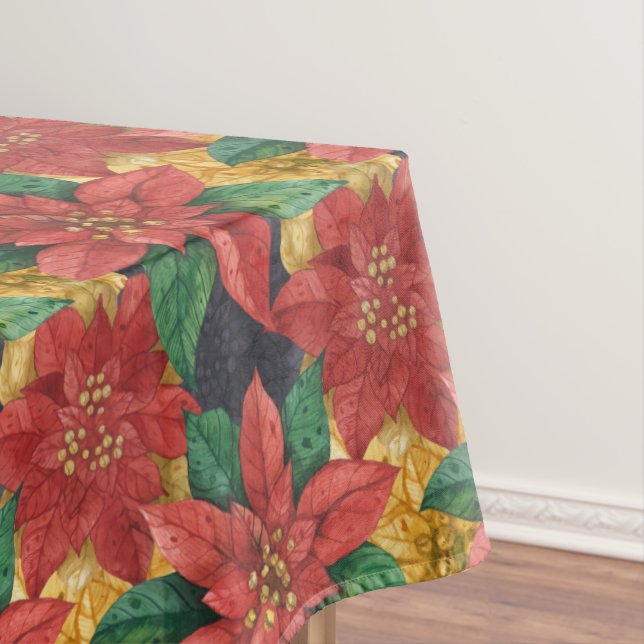 Christmas Star Flower Pattern Tablecloth (In Situ)