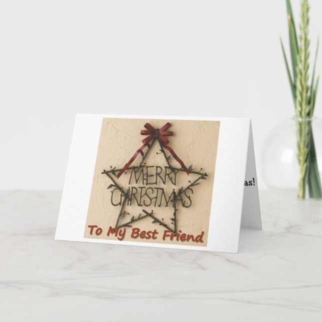 CHRISTMAS STAR FOR MY BEST FRIEND AT CHRISTMAS HOLIDAY CARD (Front)
