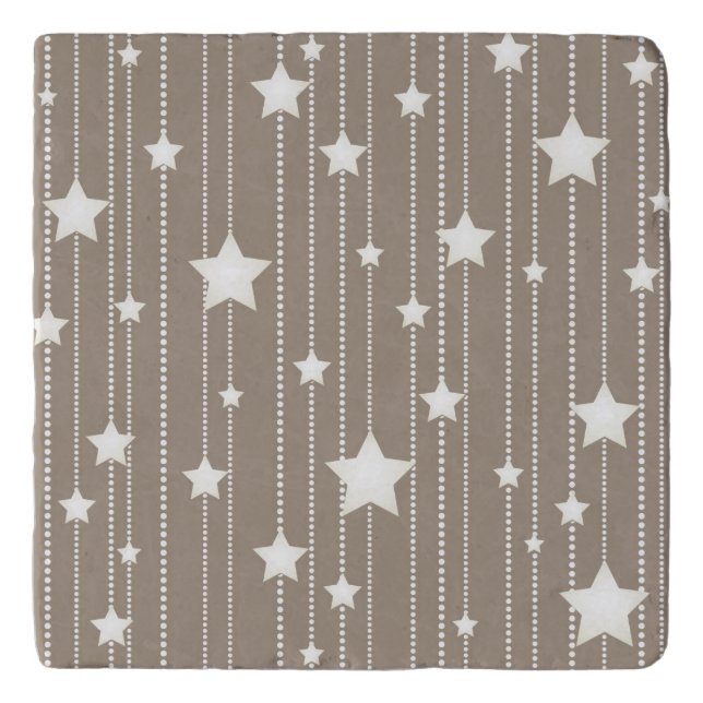 Christmas star garland pattern trivet (Front)