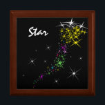 Christmas Star Keepsake Box<br><div class="desc">Christmas starry night design made of drawing of Milky Way of colorful stars. Merry Christmas And Happy New Year! Let the Health,  Love and Prosperity be with you and yours! Square format products and souvenirs. You can change the image and the text Star.</div>