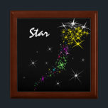 Christmas Star Keepsake Box<br><div class="desc">Christmas starry night design made of drawing of Milky Way of colorful stars. Merry Christmas And Happy New Year! Let the Health,  Love and Prosperity be with you and yours! Square format products and souvenirs. You can change the image and the text Star.</div>