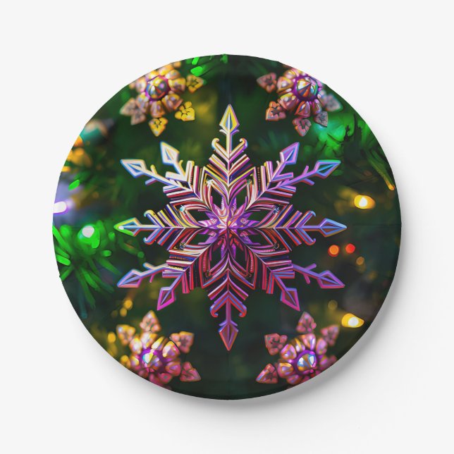 CHRISTMAS STAR LIGHT ~ Pretty  Paper Plates (Front)