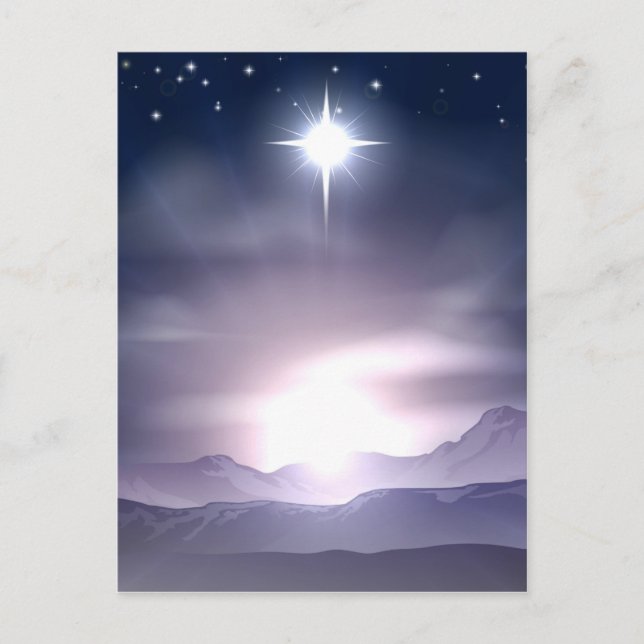 Christmas Star of Bethlehem Nativity Holiday Postcard (Front)