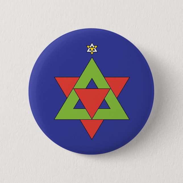 Christmas Star of David Button (Front)