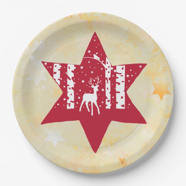 Christmas star  paper plates (Front)