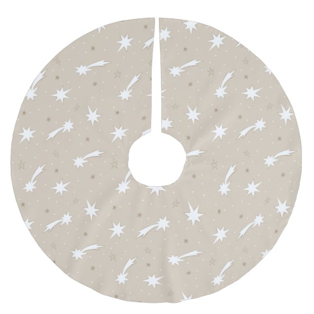  Christmas Star Pattern  Brushed Polyester Tree Skirt (Front)