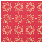 Christmas Star pattern on red Fabric